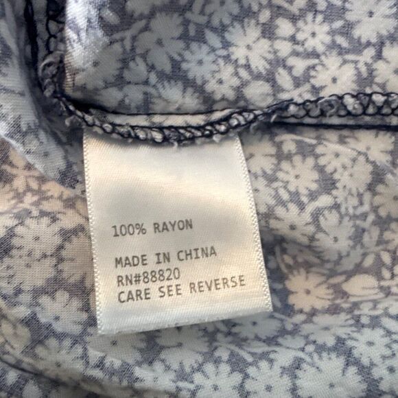 Cynthia Rowley Womens Floral Button-Down Blouse 3/4 Sleeves 1X Size 100% Rayon - Picture 5 of 5